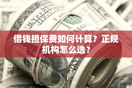 武汉借钱担保费如何计算？正规机构怎么选？