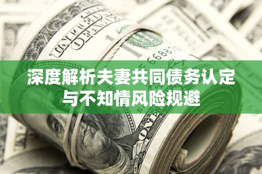 武汉深度解析夫妻共同债务认定与不知情风险规避