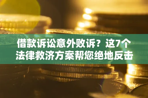 武汉借款诉讼意外败诉？这7个法律救济方案帮您绝地反击！
