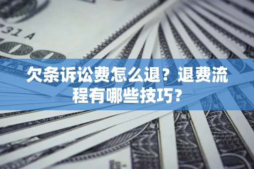 武汉欠条诉讼费怎么退？退费流程有哪些技巧？